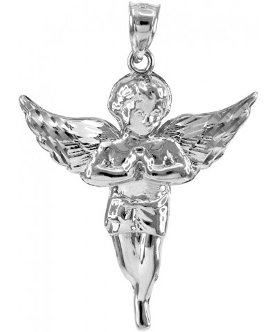 .925 Sterling Silver Angel Heavenly Guardian Pendant Charm - Choice of Pendant Size 34.54 Millimeters $21.45 Pendants