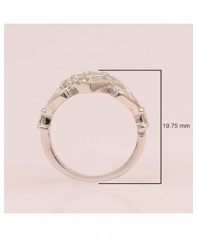 2MM Heart Shape Natural Peridot Gemstone 925 Sterling Silver Irish Claddagh Ring Silver $22.99 Rings