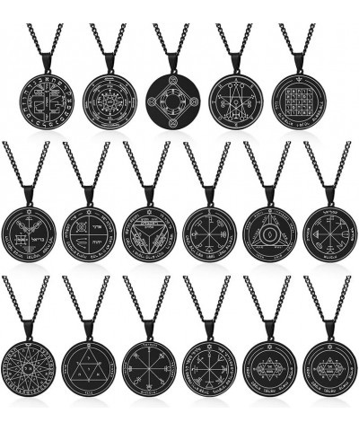 Seals of Solomon Necklace : Uniex Stainless Steel Pentacle Pentagram of Solomon Pendant Necklace with Chain, Amulet Protectio...