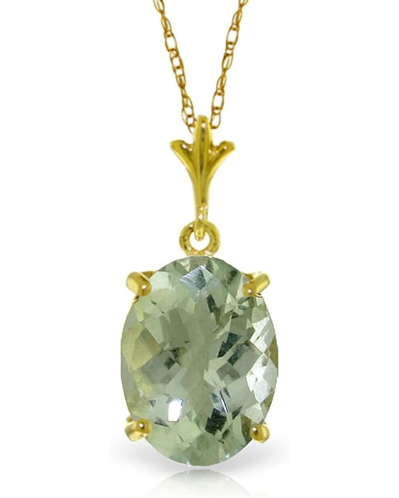 14K Solid Gold Necklace Natural Checkerboard Cut Green Amethyst Yellow Gold 22.0 Inches $112.86 Necklaces