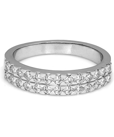 5/8 Carat | 14K White Gold Or 925 Sterling Silver| IGI Certified Brilliant-Cut Lab Grown 2 Layer Pave Diamond Engagement Ring...