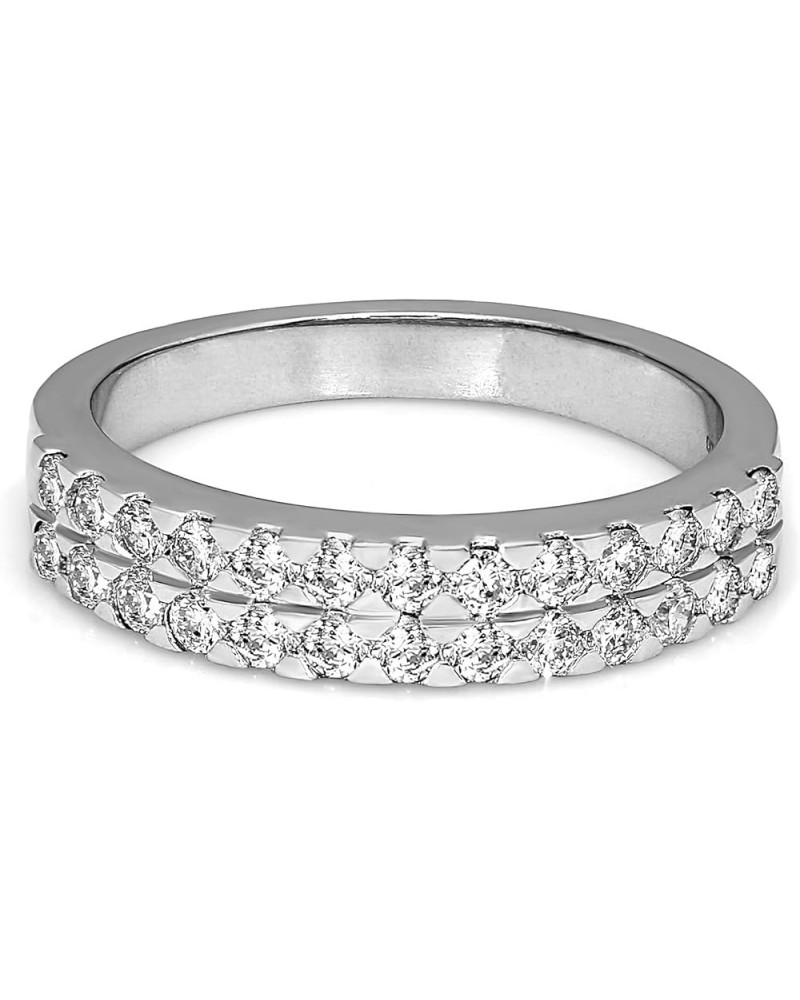 5/8 Carat | 14K White Gold Or 925 Sterling Silver| IGI Certified Brilliant-Cut Lab Grown 2 Layer Pave Diamond Engagement Ring...