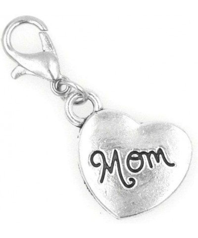 Heart Mom Clip on Charm Perfect for Necklaces and Bracelets 95N $8.69 Bracelets