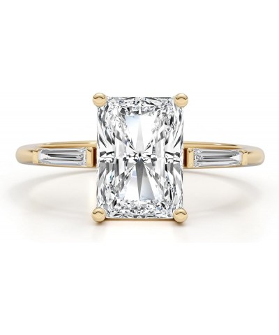 14K White/Yellow/Rose Gold Lab Grown Diamond 3.2 TCW (3ct Center, VS1 Clarity, F Color) Engagement Ring IGI Certified RADIANT...