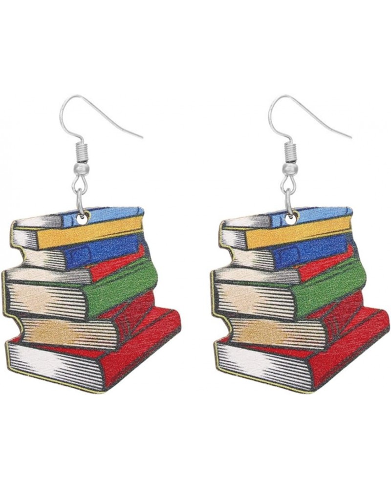 Antique Stacking Books Dangle Earrings, Lovely Vintage Books Earrings for Librarian Teacher Preppy Students Novelty Teachers ...