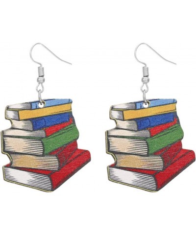 Antique Stacking Books Dangle Earrings, Lovely Vintage Books Earrings for Librarian Teacher Preppy Students Novelty Teachers ...