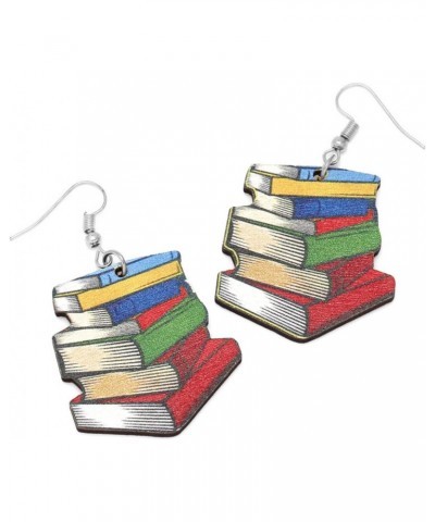 Antique Stacking Books Dangle Earrings, Lovely Vintage Books Earrings for Librarian Teacher Preppy Students Novelty Teachers ...