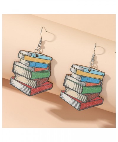 Antique Stacking Books Dangle Earrings, Lovely Vintage Books Earrings for Librarian Teacher Preppy Students Novelty Teachers ...