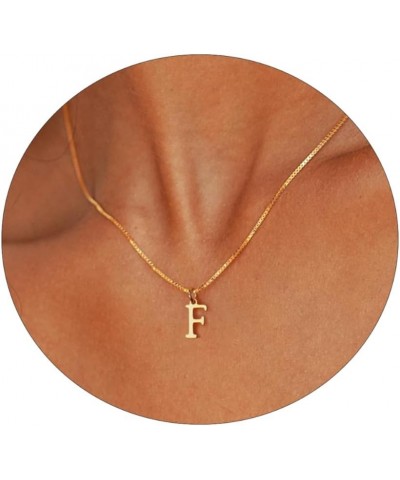 Gold Initial Necklaces for Women Teen Girls，Dainty 14k Gold Plated Letter Necklaces Cute Tiny A-Z Letter Pendant Necklace Tre...