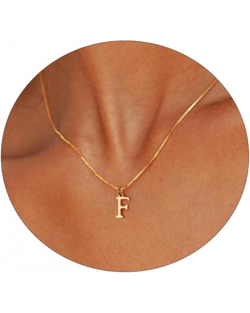 Gold Initial Necklaces for Women Teen Girls，Dainty 14k Gold Plated Letter Necklaces Cute Tiny A-Z Letter Pendant Necklace Tre...