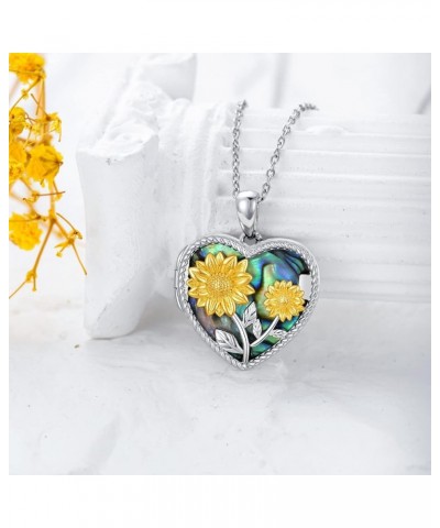 925 Sterling Silver Sunflower/Lotus/Rose/Heart Locket Necklace that Hold 2 Photos Personalized Customized Picture Locket Pend...