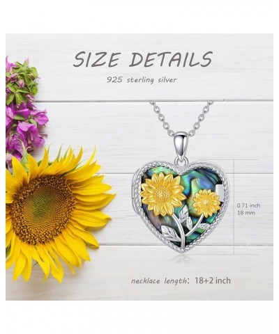 925 Sterling Silver Sunflower/Lotus/Rose/Heart Locket Necklace that Hold 2 Photos Personalized Customized Picture Locket Pend...