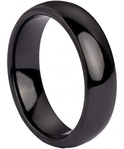 Women's Ceramic Jewelry High Polished Classic Design Engagement Wedding Band Ring Black-6MM $8.11 Rings