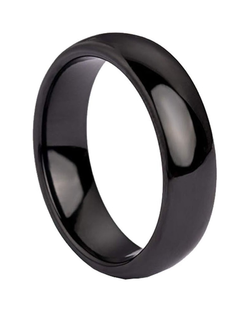 Women's Ceramic Jewelry High Polished Classic Design Engagement Wedding Band Ring Black-6MM $8.11 Rings