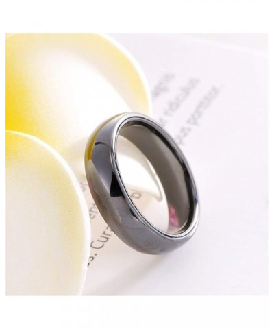 Women's Ceramic Jewelry High Polished Classic Design Engagement Wedding Band Ring Black-6MM $8.11 Rings