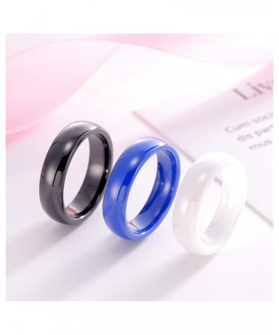 Women's Ceramic Jewelry High Polished Classic Design Engagement Wedding Band Ring Black-6MM $8.11 Rings