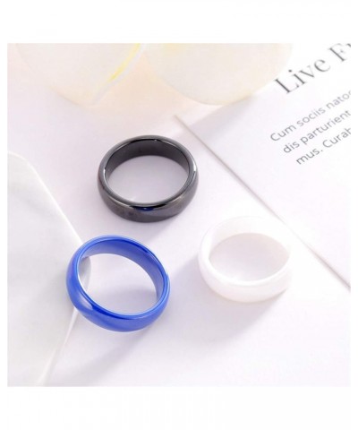 Women's Ceramic Jewelry High Polished Classic Design Engagement Wedding Band Ring Black-6MM $8.11 Rings