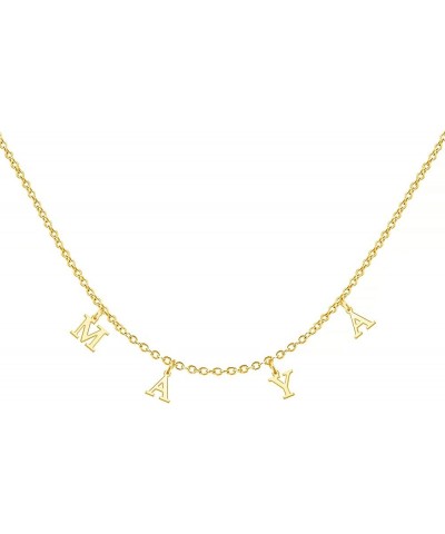 Uppercase Letter Charm Name Necklace Personlized Initial Alphabet Pendant Jewelry with 14K Gold Plated for Women Choker Maya ...