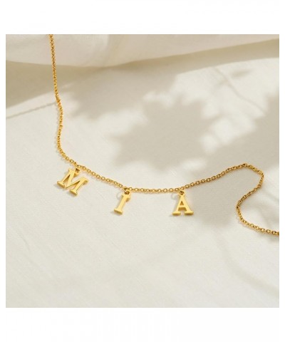 Uppercase Letter Charm Name Necklace Personlized Initial Alphabet Pendant Jewelry with 14K Gold Plated for Women Choker Maya ...