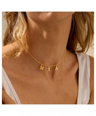 Uppercase Letter Charm Name Necklace Personlized Initial Alphabet Pendant Jewelry with 14K Gold Plated for Women Choker Maya ...