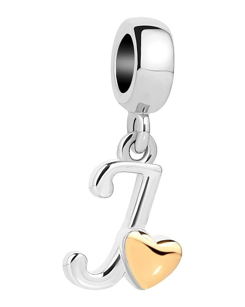 Letter J Initial Alphabet Heart Charm for Pandora Bracelets Gold Dangle Beads Mom Grandma Sister Daughter Friend Gift $8.24 B...