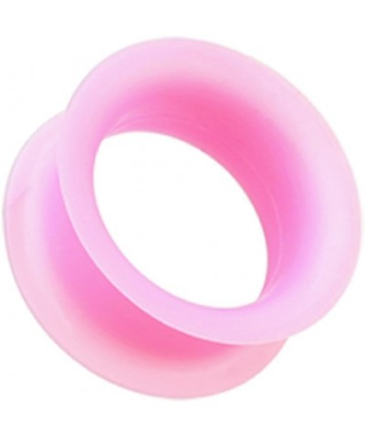 Ultra Thin Flexible Silicone Ear Skin Double Flared Ear Gauge Tunnel Plug (Sold by Pair) 8 GA, Pink $8.69 Body Jewelry