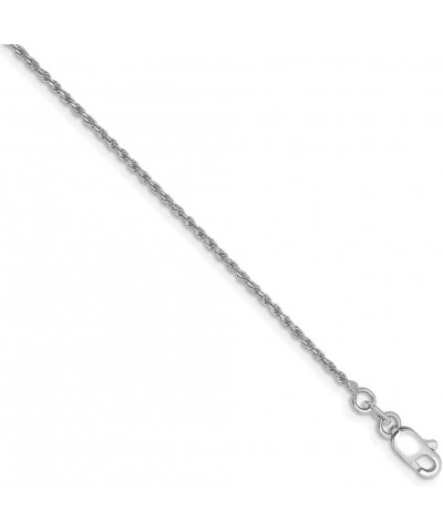 Solid 10k White Gold 1.15mm Diamond-Cut Rope Chain Necklace - with Secure Lobster Lock Clasp 8.0 Inches $121.80 Necklaces