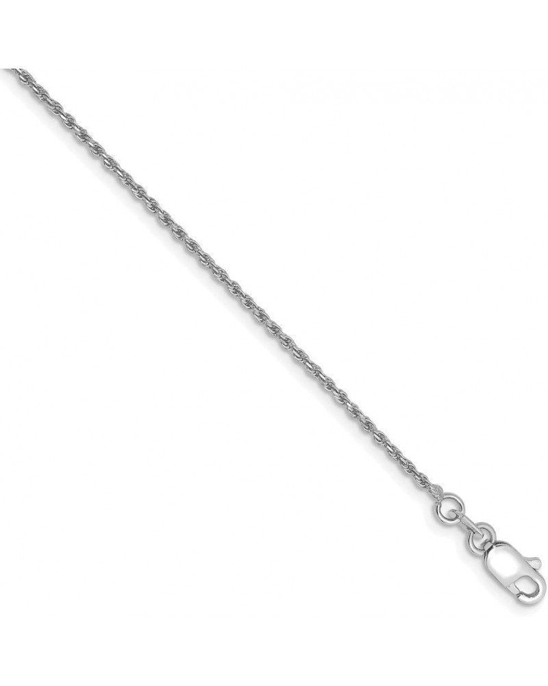 Solid 10k White Gold 1.15mm Diamond-Cut Rope Chain Necklace - with Secure Lobster Lock Clasp 8.0 Inches $121.80 Necklaces