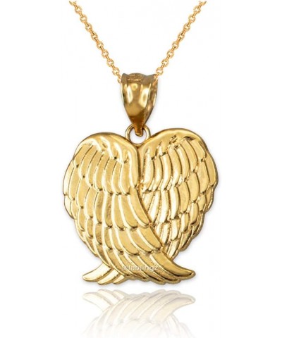 10K Yellow Gold Angel Wings Pendant Necklace 16 $63.17 Necklaces