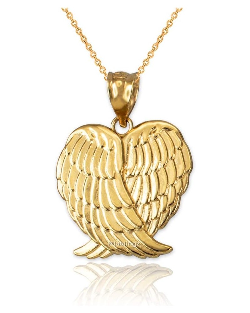 10K Yellow Gold Angel Wings Pendant Necklace 16 $63.17 Necklaces