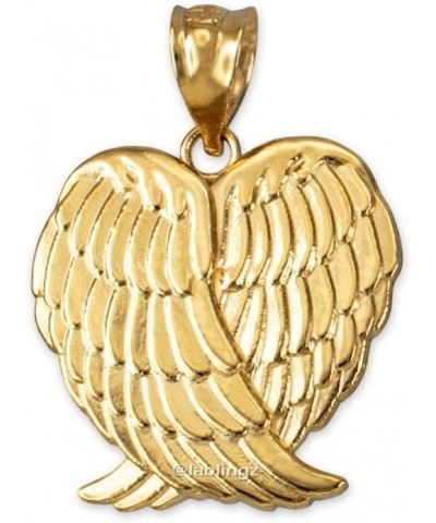 10K Yellow Gold Angel Wings Pendant Necklace 16 $63.17 Necklaces