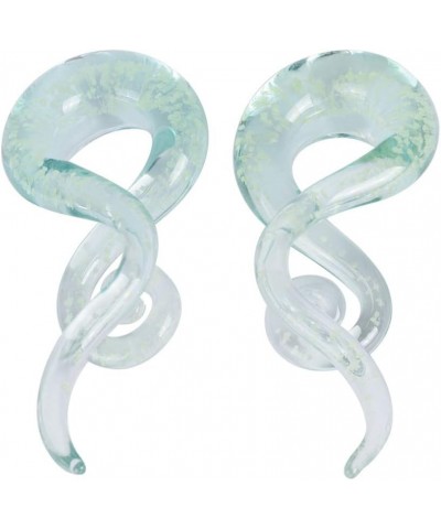 Ear Stretching Glass Spiral Tapers Gauges 4g-9/16 inch Blue, Glow in The Dark, Purple, Green, Red glow in the dark, 1/2"(12mm...