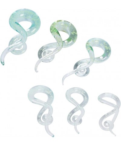 Ear Stretching Glass Spiral Tapers Gauges 4g-9/16 inch Blue, Glow in The Dark, Purple, Green, Red glow in the dark, 1/2"(12mm...