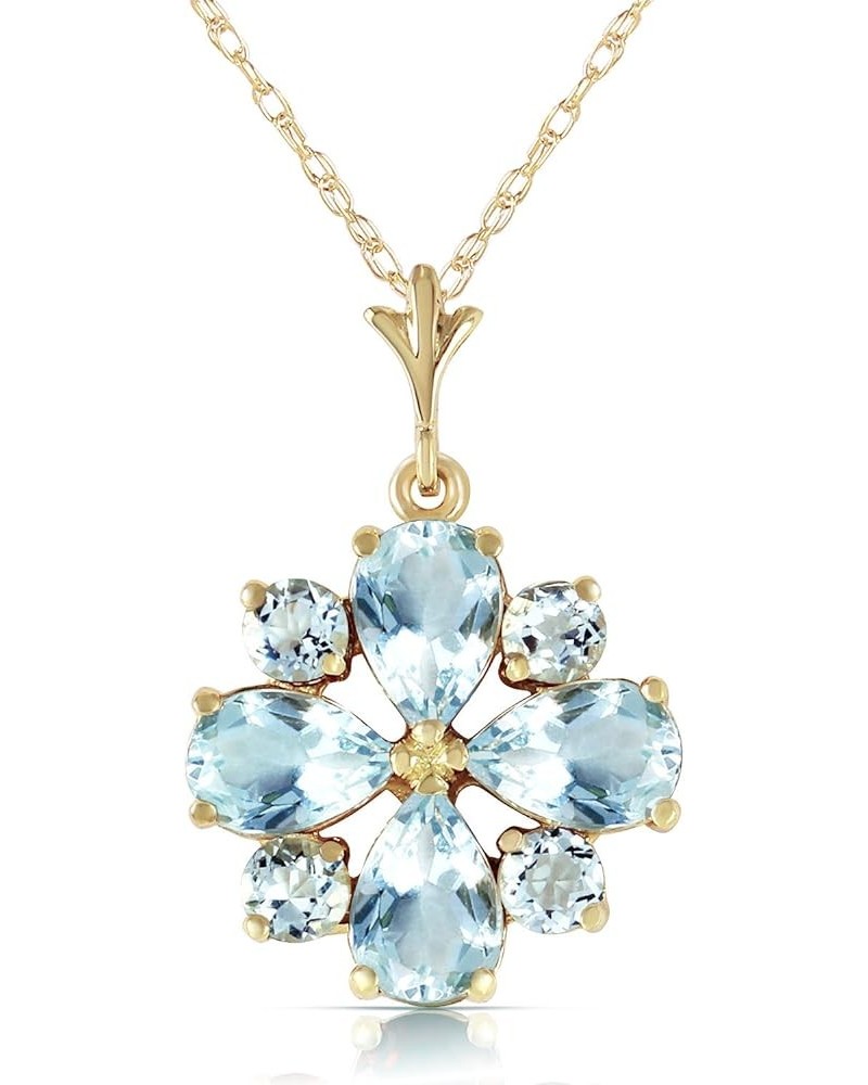 2.43 Carat 14k Solid Gold Necklace with Natural Aquamarine Pendant 24.0 Inches $190.52 Necklaces