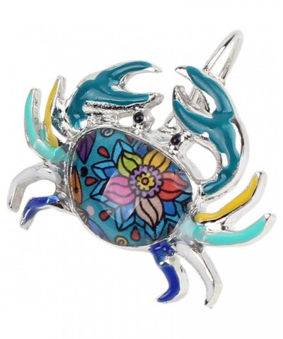 Unique Enamel Cute Crab Earrings French Clip Crab Earrings Jewelry Charms Gifts for Women Teens Girls Blue $6.62 Earrings