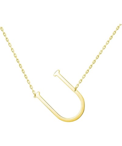 Stainless Steel Initial Letters Necklace for women and girls color gold and Silver from A-Z U-Gold $7.41 Necklaces