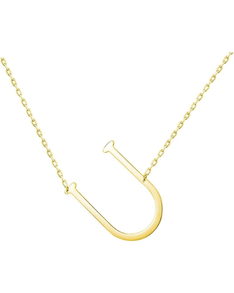 Stainless Steel Initial Letters Necklace for women and girls color gold and Silver from A-Z U-Gold $7.41 Necklaces