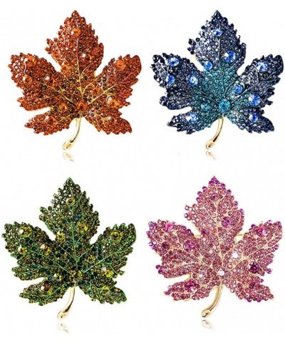 Maple Leaf Brooch Pin for Women, Rhinestone Crystal Leaf Shape Brooch Pin Premium Women Exquisite Luxury Simple Maple Leaf Br...