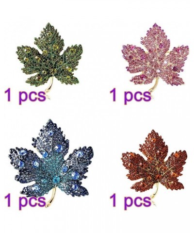 Maple Leaf Brooch Pin for Women, Rhinestone Crystal Leaf Shape Brooch Pin Premium Women Exquisite Luxury Simple Maple Leaf Br...