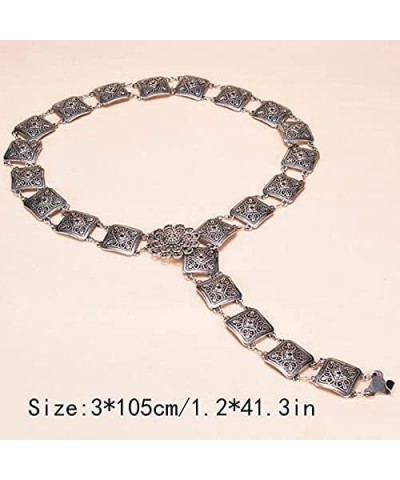 Women Double Rows Metal Waist Link Belt Dress Blouse Chain Suqare $13.67 Body Jewelry