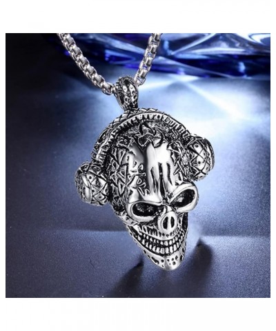 Punk Necklace for Men Boys Women with 23.6" Stainless Steel Box Chiain 40 - Skull Headphones $5.13 Necklaces