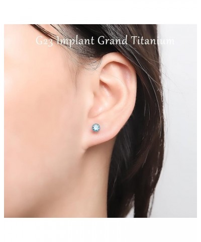 Flat Back Stud Earrings 20G G23 Titanium CZ Hypoallergenic Threadless Cartilage Piercing Jewelry for Women 20G Blue CZ $7.64 ...