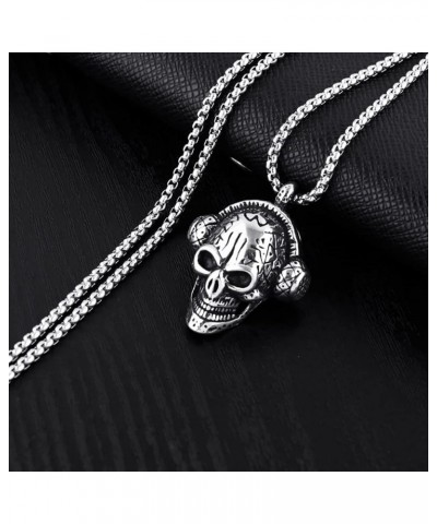 Punk Necklace for Men Boys Women with 23.6" Stainless Steel Box Chiain 40 - Skull Headphones $5.13 Necklaces