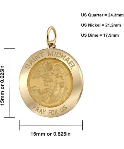 Ladies 14k Yellow Gold 15mm Saint Michael Round Polished Solid Pendant Necklace, 16in to 24in 18in 2.0mm Rope Chain $211.52 N...