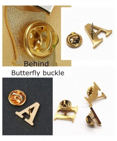 A-Z Initial Pins 26 Letters Pins 18K Gold Plated and Silver Tone Metal Brooch Breastpin Badge D Gold Plated $7.00 Brooches & ...