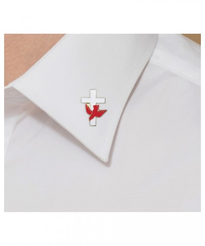 Holy Spirit Pin - 4 Gold Plated Cross Red Dove Holy Spirit Lapel Pin | 0.5 Inch Catholic Holy Spirit Pin Bulk Set of 4 Items ...