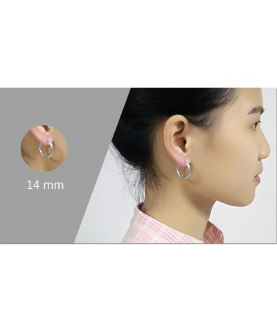 Men Women Silver/Black/Gold Earrings Set,Circle Mens Women Earring Stainless Steel Rose Gold-2.5x16MM $11.69 Earrings