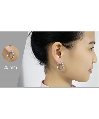 Men Women Silver/Black/Gold Earrings Set,Circle Mens Women Earring Stainless Steel Rose Gold-2.5x16MM $11.69 Earrings