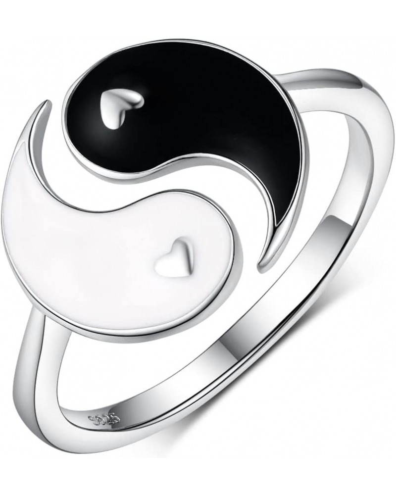 Yin Yang Ring for Women 925 Sterling Silver Adjustable Taichi Ring Taoist Amulet Jewelry $20.51 Rings