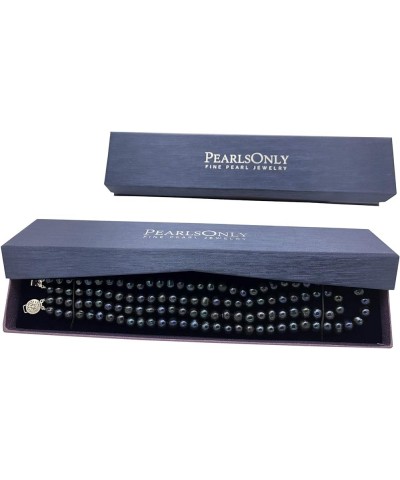 Eliana Black 6-7mm Double Strand A Quality Freshwater 925 Sterling Silver Cultured Pearl Necklace 36.0 Inches $108.00 Necklaces